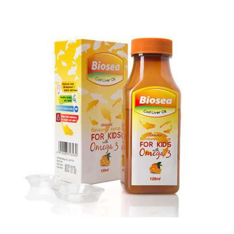 Biosea Cod Liver Oil Orange Syrup For Kids 120mls